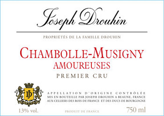 Drouhin Chambolle Musigny Premier Cru Amoureuses Red Burgundy Bottle Shot