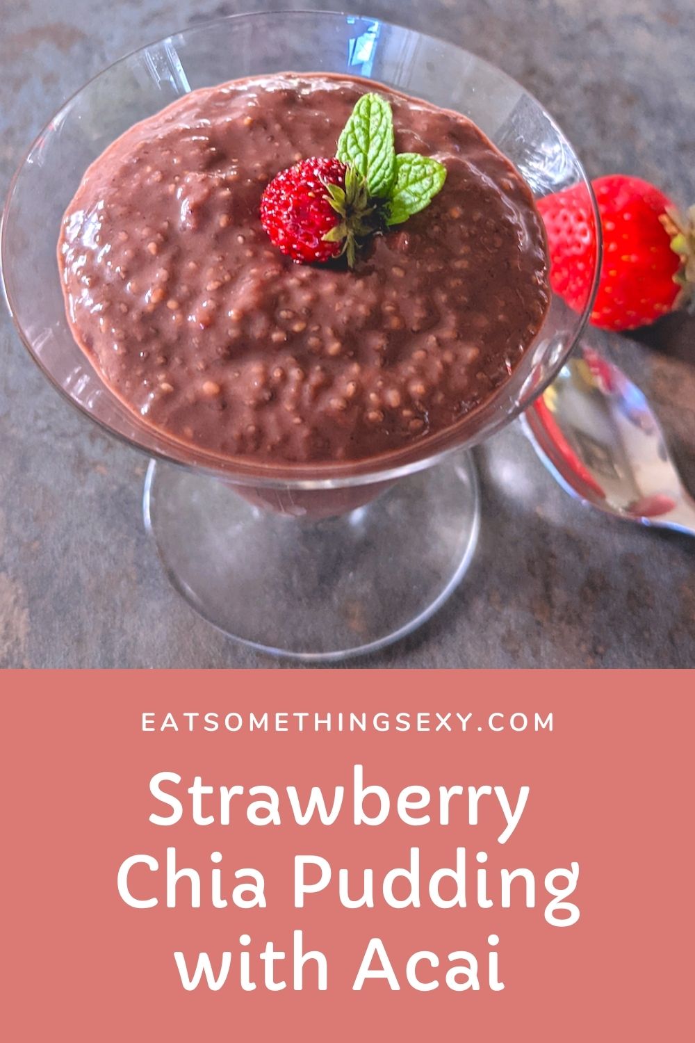 strawberry chia seed pudding graphic