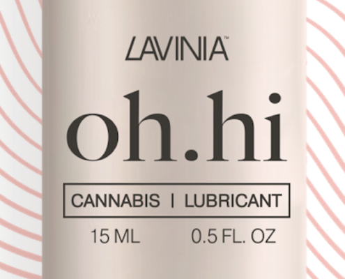 Lavinia oh.hi for Women: a Cannabis Lubricant Review 2 closeup of oh.hi cannabis lubricant bottle