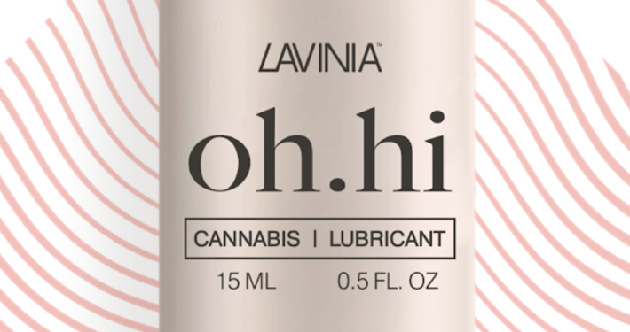 closeup of oh.hi cannabis lubricant bottle