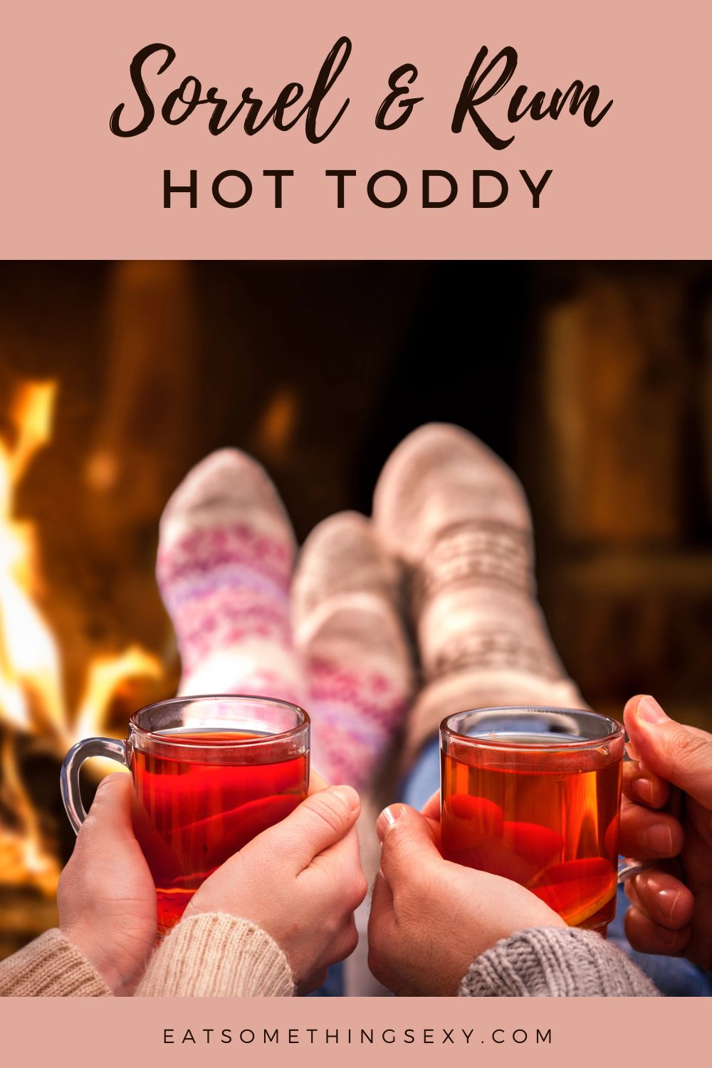 sorrel drink recipe graphic with the text sorrel & rum hot toddy