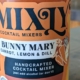 closeup of mixly bunny mary bottle label