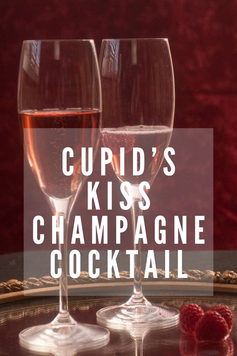Cupid's Kiss Champagne Shrub Cocktail graphic