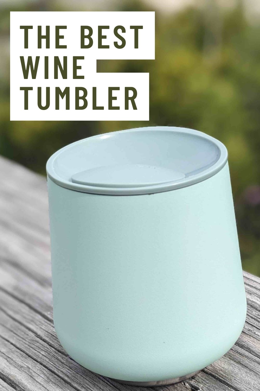 Best wine tumbler graphic with a fellow tumbler in mint green