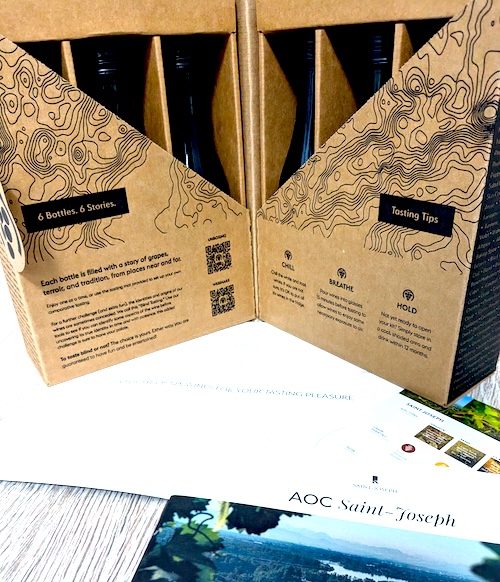 The Wine Course that Makes the Perfect Date Night In 2 Six bottle Master the World tasting course for the St Joseph wine region with a tasting mat and information card
